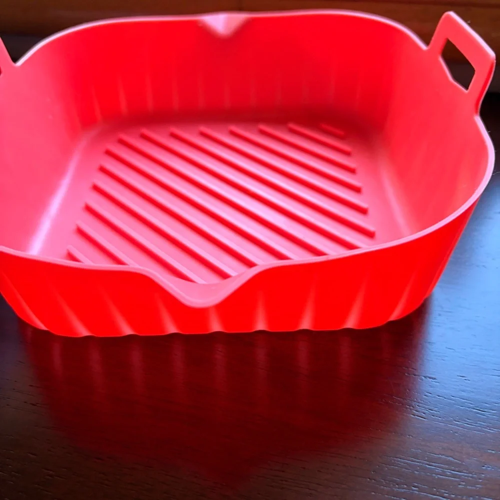Air Fryer 2x Silicone Reusable 7” Square Liners Dishwasher Safe